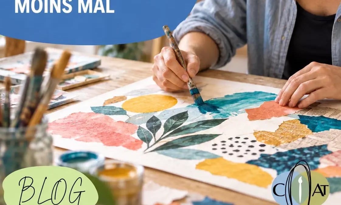 Image representant une femme qui peint illustrant l article sur la psychologie positive et l art therapie