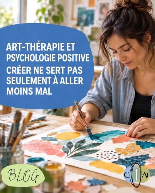 Image representant une femme qui peint illustrant l article sur la psychologie positive et l art therapie