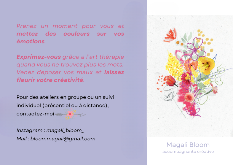 Magali bloom art therapie accompagnante coach par l art certifiee