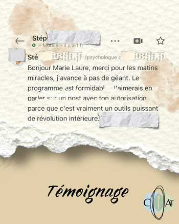 Temoigange matin miracle art therapie exercices praticien
